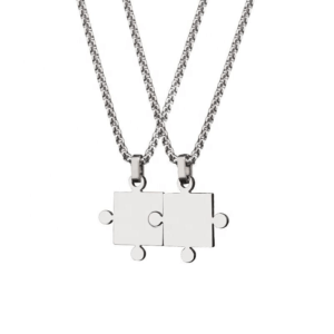 collares de acero inoxidable quirúrgico antialérgico 316 con forma de rompecabezas puzle