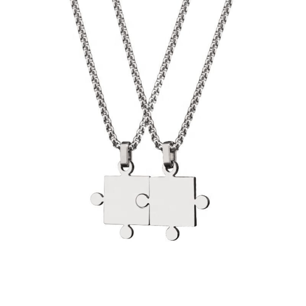 collares de acero inoxidable quirúrgico antialérgico 316 con forma de rompecabezas puzle