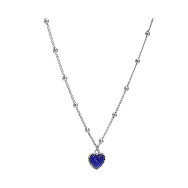 Collar corazón de sentimientos emociones cambio de color collar de acero inoxidable quirúrgico 316, antialérgico