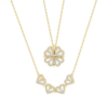 collar trebol y corazones 2 en 1 enchapado en oro waterproof
