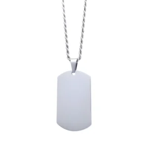 Collar Militar Personalizado Plateado Cadena Espiral