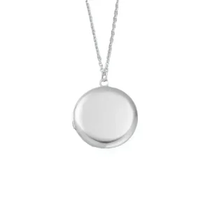 Relicario Circular Liso Plateado