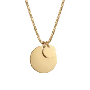 Collar Personalizado Circulo Doble Dorado Cadena Box