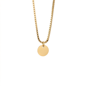 Collar Personalizado Mini Circular Dorado Cadena Box