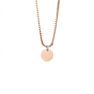 Collar Personalizado Mini Círculo Cadena Box Oro Rosa