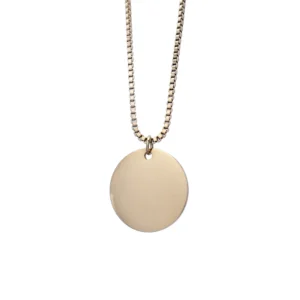 Collar Personalizado Circulo Oro Rosa Cadena Box