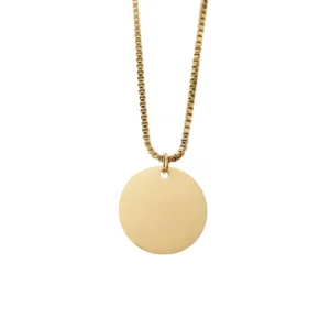 Collar Personalizado Circulo Dorado Cadena Box