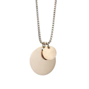 Collar Personalizado Circulo Doble Oro Rosa Cadena Box