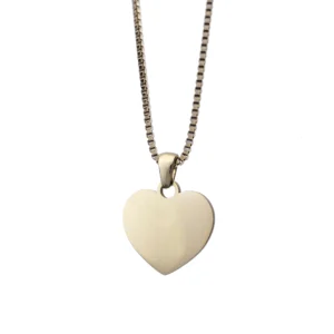 Collar Personalizado Corazón Oro Rosa Cadena Box