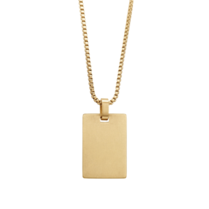 Collar Personalizado Cuadrangular Dorado Cadena Box