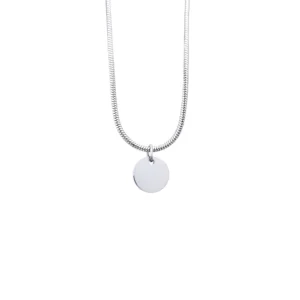 Collar Personalizado Mini Círculo Plateado Cadena Cola de Ratón