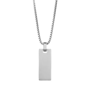 Collar Personalizado Rectángulo Plateado Cadena Box para mujer