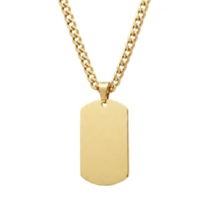 Collar Militar Personalizado Dorado Cadena Cubana Lomo de Corvina